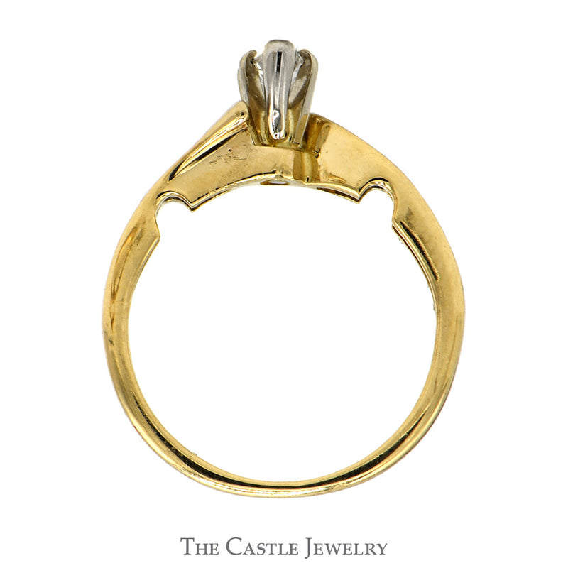 Marquise Diamond Engagement Ring .25 CT With Wrap Design Band With Diamonds .50CTTW In 14KT Yellow Gold