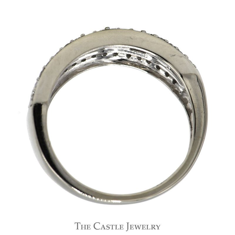 1/4cttw Diamond Accented Open Heart Band in 10k White Gold