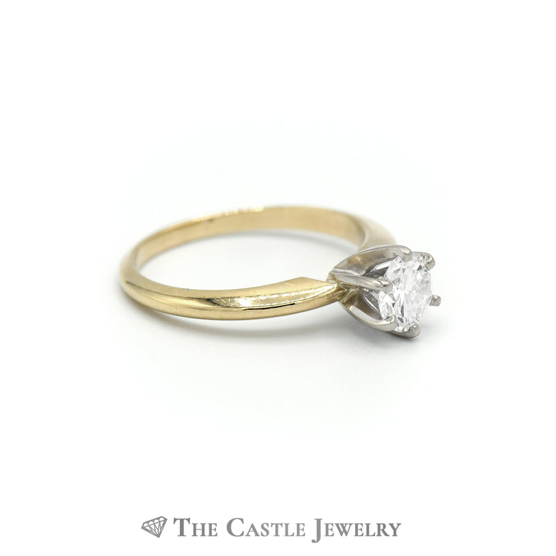 Beautiful .75ct Round Brilliant Cut Diamond Engagement Ring in 14K Yellow Gold