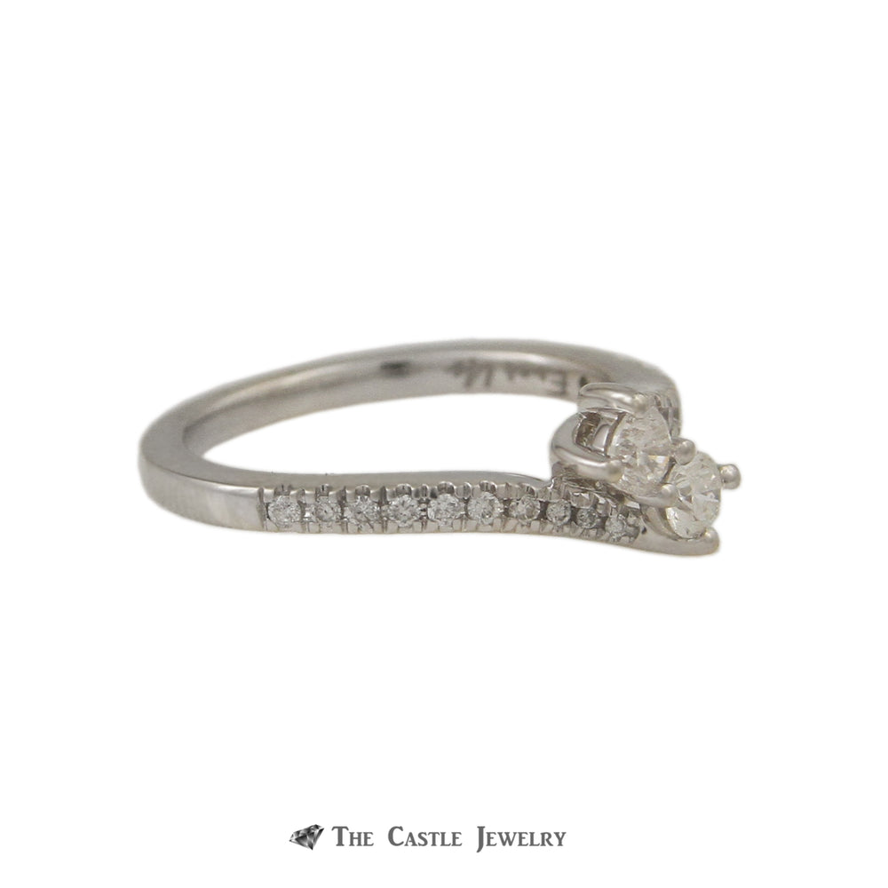 Ever Us .50cttw Diamond Two Stone Ring with Round Brilliant Cut Diamond Sides
