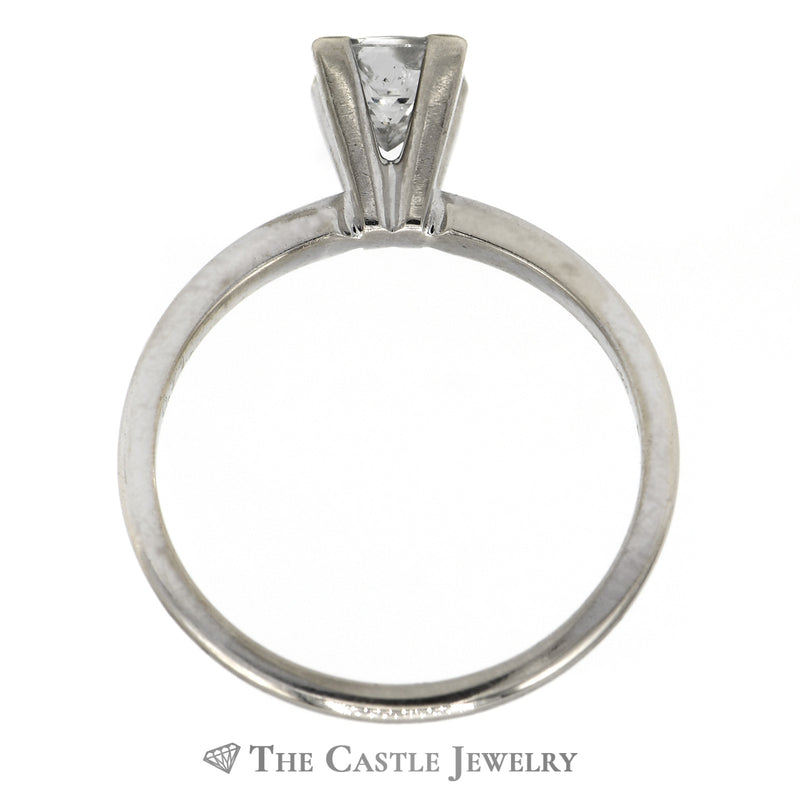 Princess Cut Diamond Solitaire Engagement Ring in 14k White Gold Tiffany Mounting