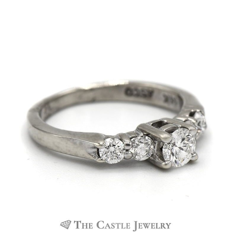 1/2cttw Round Diamond Enagagement Ring with Diamond Accented Sides in 14k White Gold