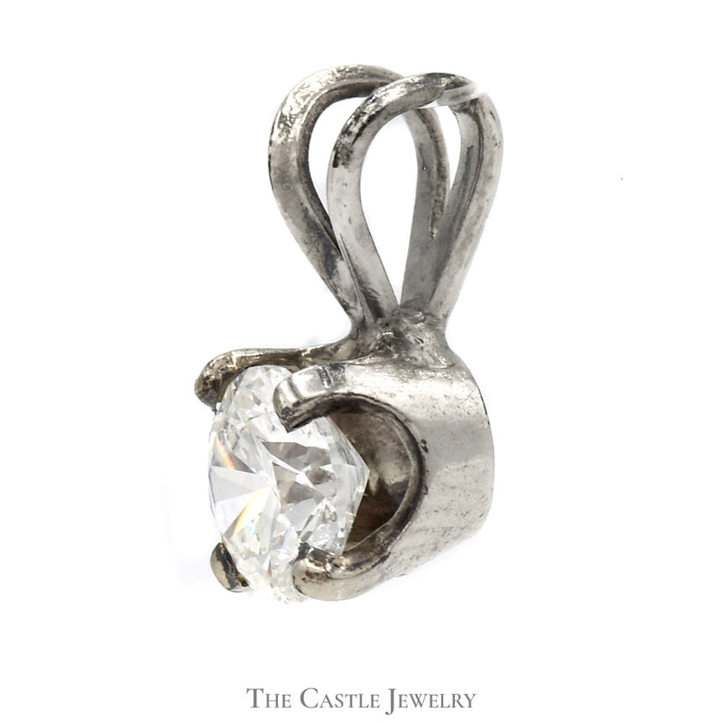 3/4ct Round Diamond Solitaire Pendant in 14k White Gold