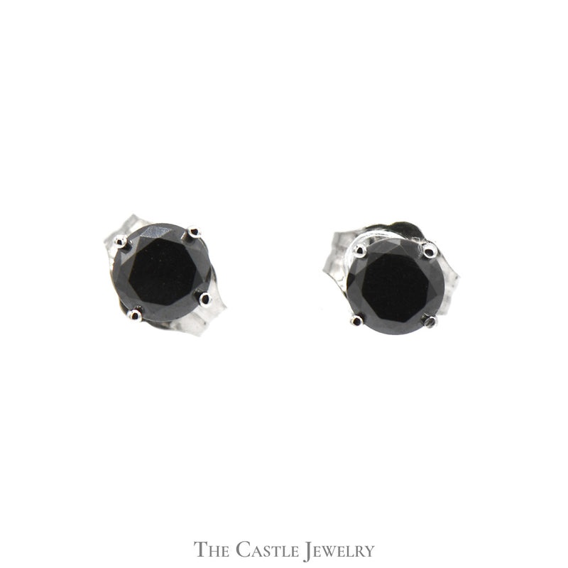 1/2cttw Black Diamond Stud Earrings in 14k White Gold