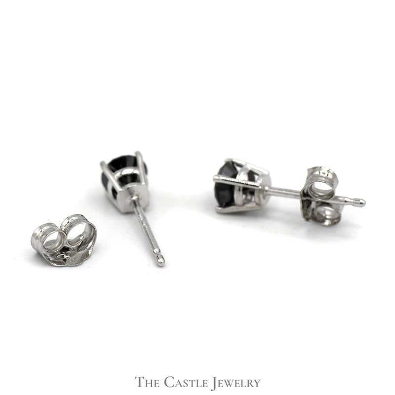 1/2cttw Black Diamond Stud Earrings in 14k White Gold