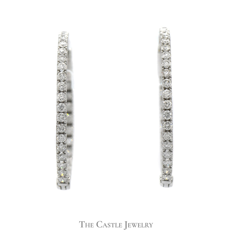 1.5cttw Diamond In and Out Hollywood Hoop Earrings in 14k White Gold