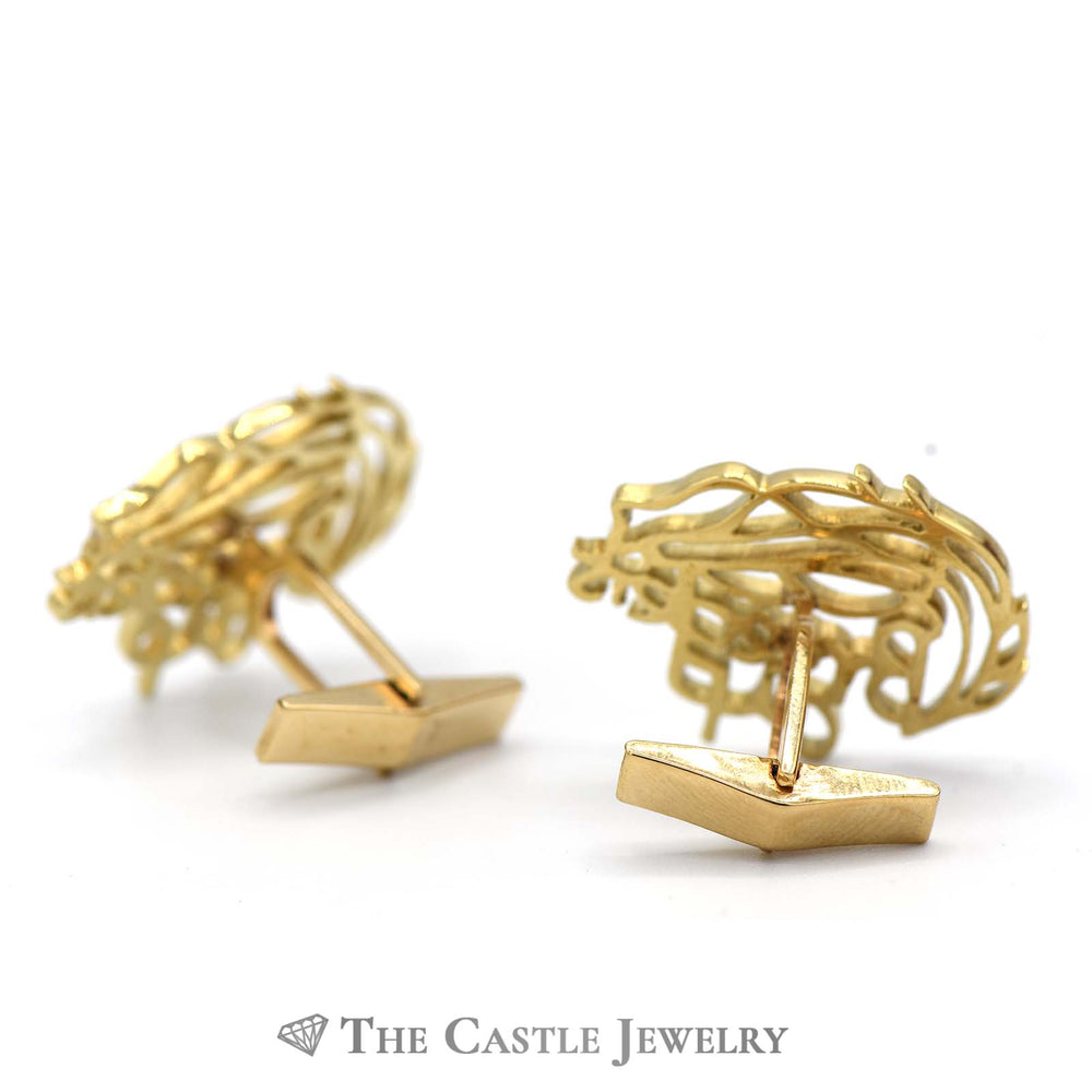 "Breeders Cup" Cuff Links Crafted in 14k Yellow Gold