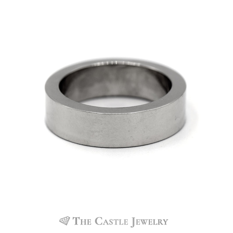 14k White Gold 6mm Wide Square Wedding Band