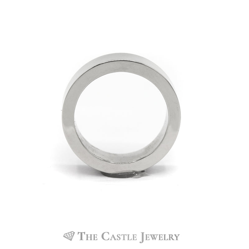 14k White Gold 6mm Wide Square Wedding Band