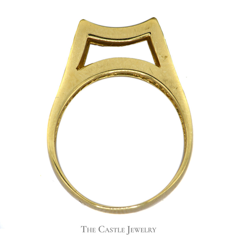 Men's 1cttw Raised Diamond Ring in 18k Yellow Gold
