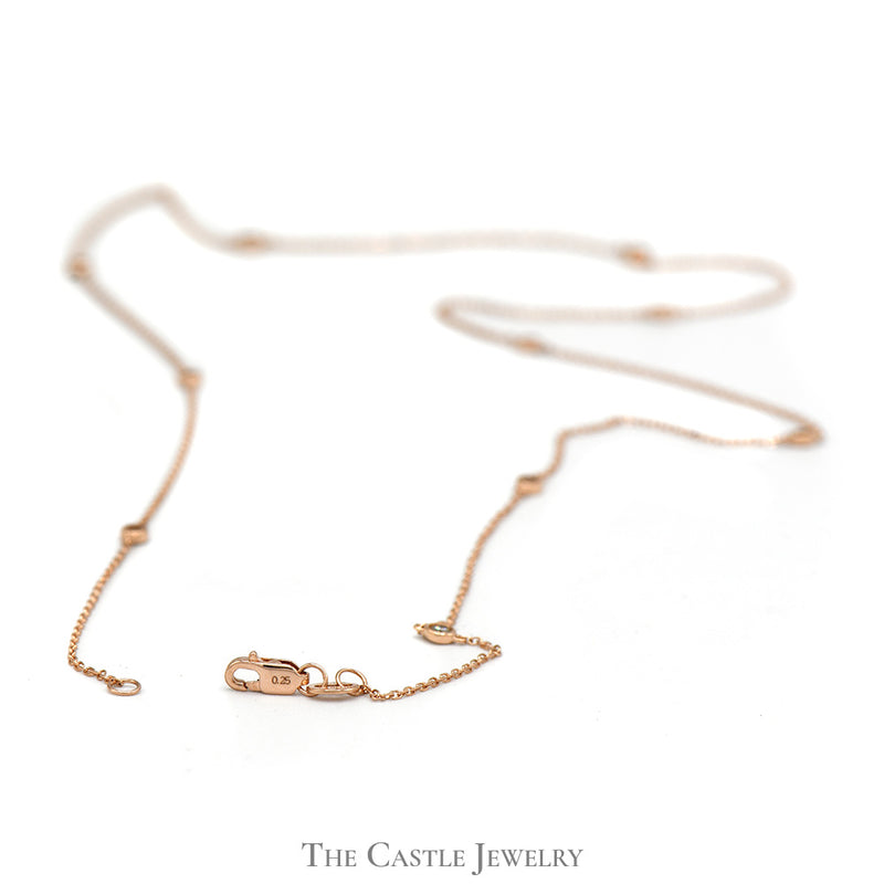 18 inch 1/4cttw Diamond By The Yard Necklace in 14k Rose Gold