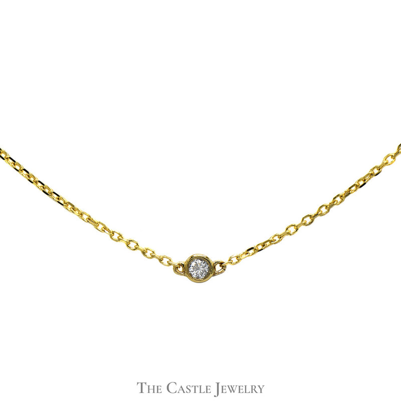18 inch 1/4cttw Diamond By The Yard Necklace in 14k Yellow Gold