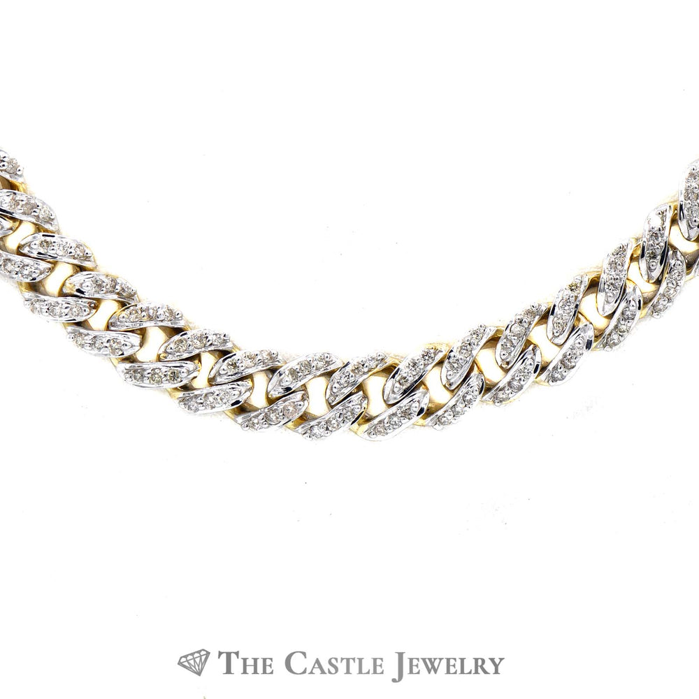 7cttw Round Diamond 24 Inch Curb Link Chain Necklace in 10k Yellow Gold