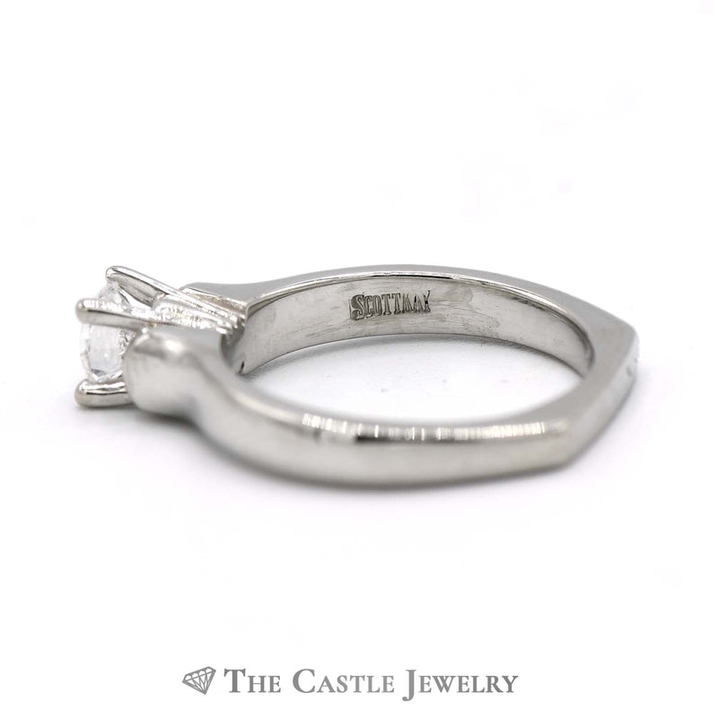 Designer Scott Kay 1/2ct Diamond Engagement Ring European Shank in Platinum