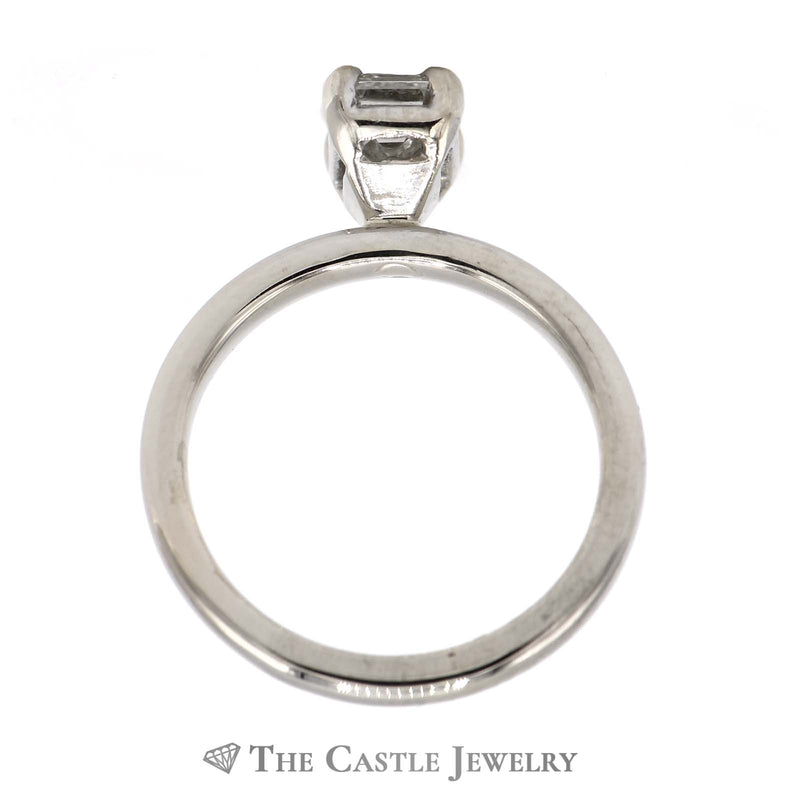 EGL Certified VS2/H Emerald Cut 3/4ct Diamond Solitaire Engagement Ring in 14K White Gold