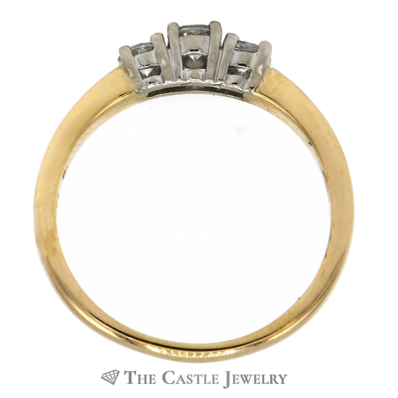 1/2cttw Three Stone Round Diamond Ring in 14k Yellow Gold