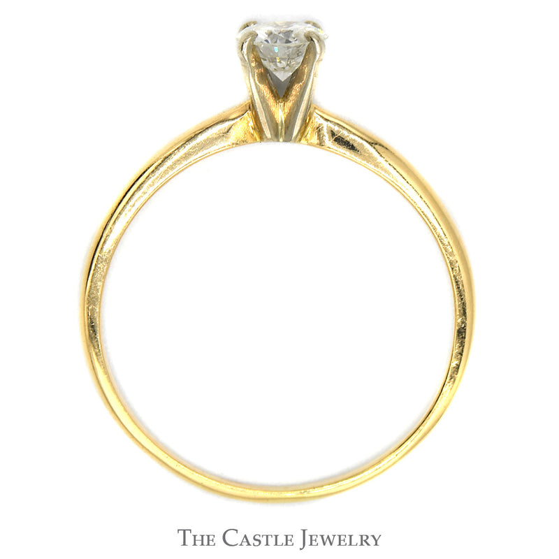 1/2ct Round Diamond Solitaire Engagement Ring in 14k Yellow Gold Tiffany Mounting