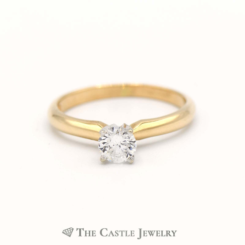 .38ct Round Diamond Solitaire Engagement Ring in 14k Yellow Gold