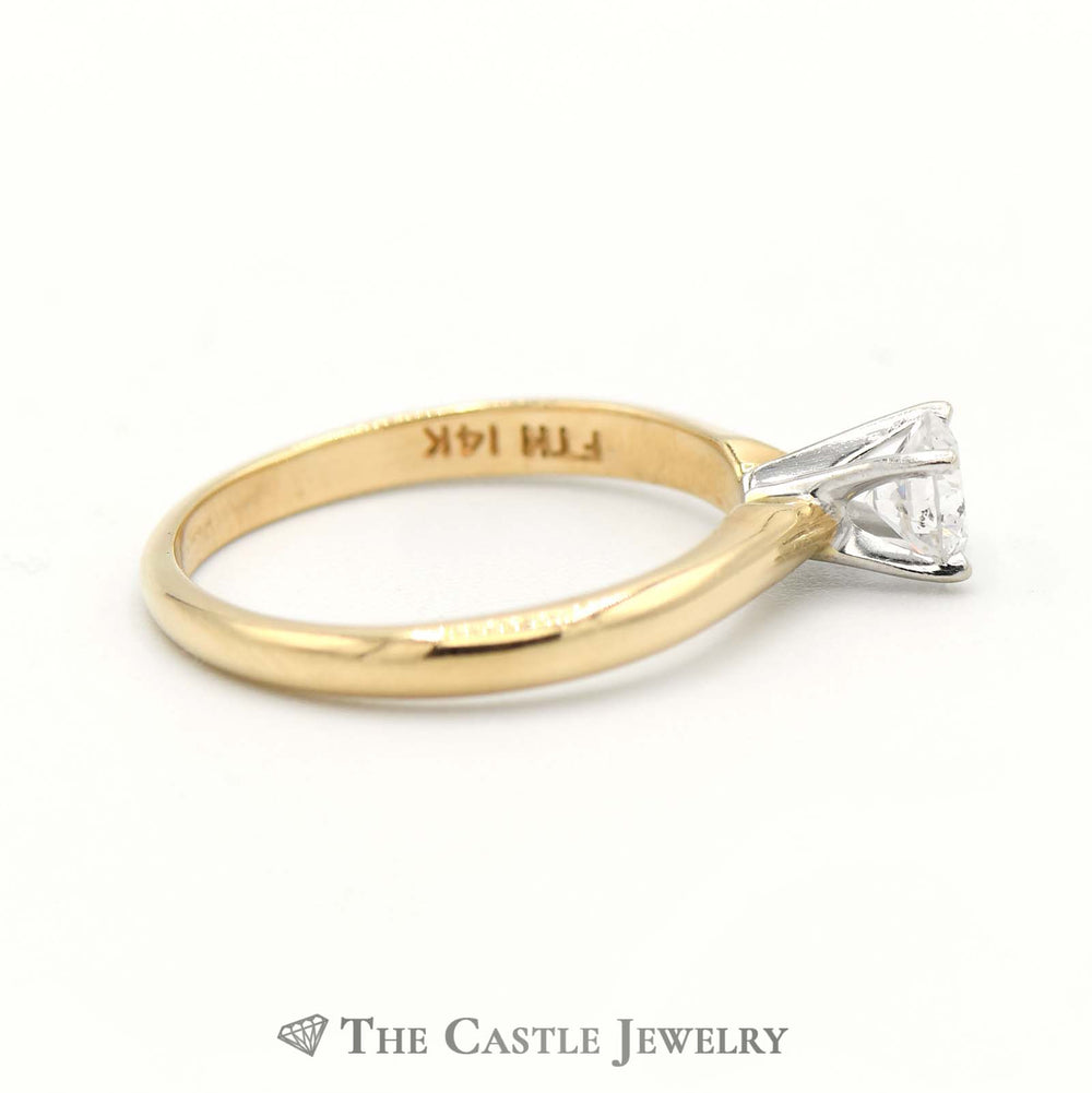 .38ct Round Diamond Solitaire Engagement Ring in 14k Yellow Gold