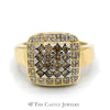.50cttw Brown and White Round Brilliant Cut Diamond Cluster Ring Set in 14k Gold