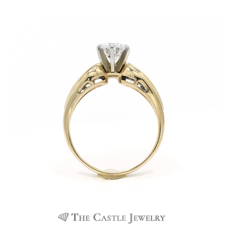 Round Brilliant Cut Diamond with Channel Set Diamond Accents