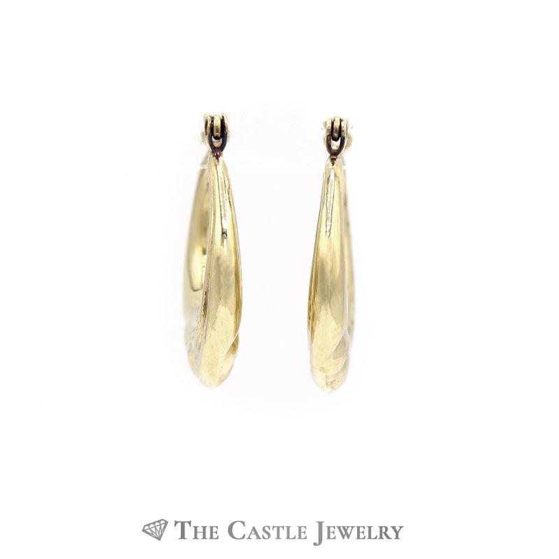 Fancy Design 10KT Yellow Gold Hoops