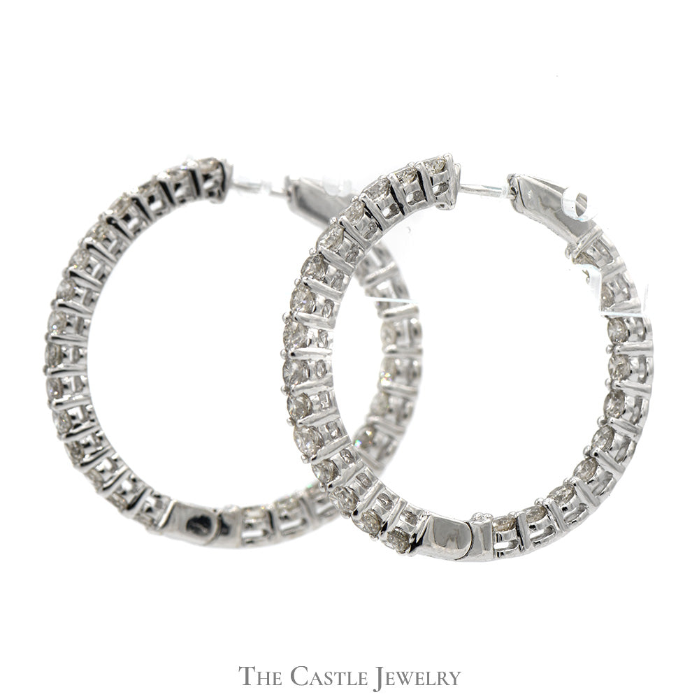 5cttw Inside Out Diamond Hollywood Hoop Earrings in 14k White Gold