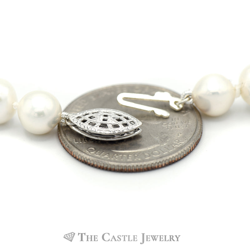 Sterling Silver Pearl Necklace, Bracelet and Earring Set