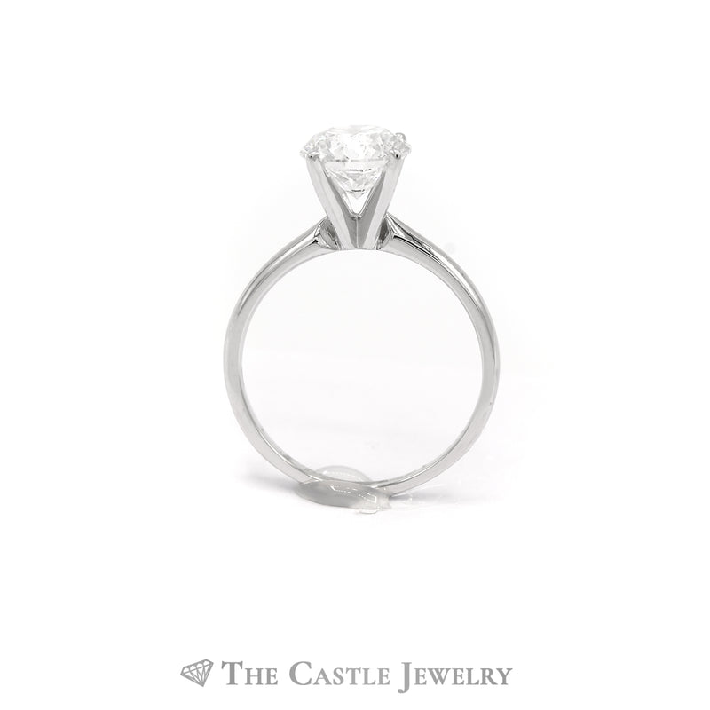 2.01CT Lab Grown Round Diamond Solitaire Engagement Ring in 14KT White Gold
