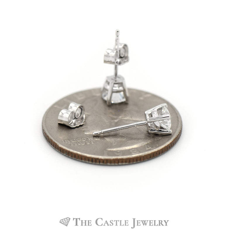 Lab Grown .50CTTW Round Diamond Studs in 14KT White Gold