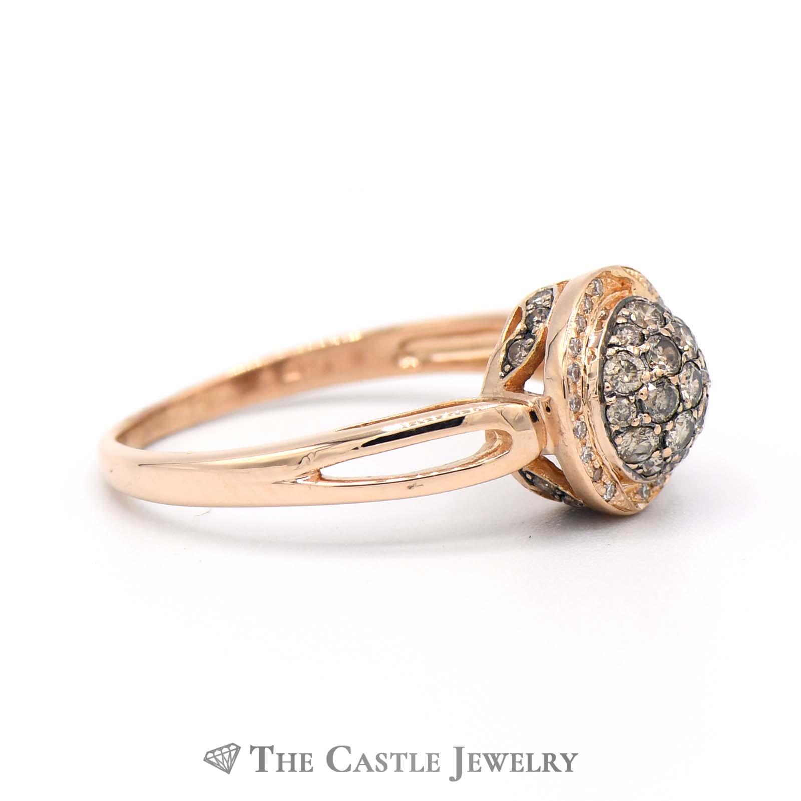 Le Vian Chocolate Diamond Cluster Ring with White Diamond Halo in