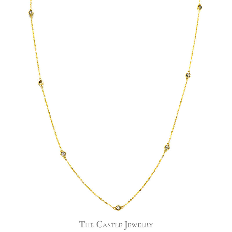 18 inch 1/2cttw Diamond By The Yard Necklace in 14k Yellow Gold
