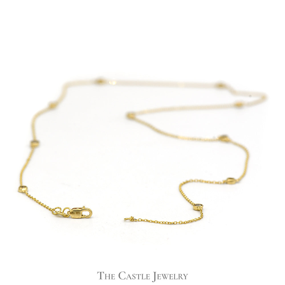 18 inch 1/2cttw Diamond By The Yard Necklace in 14k Yellow Gold The