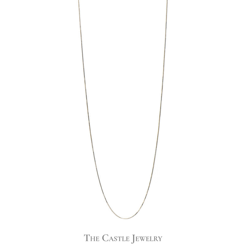 10k White Gold 22 Inch Box Link Chain with Lobster Clasp