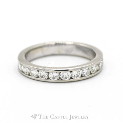 1/2cttw Channel Set Round Diamond Wedding Band in 10k White Gold