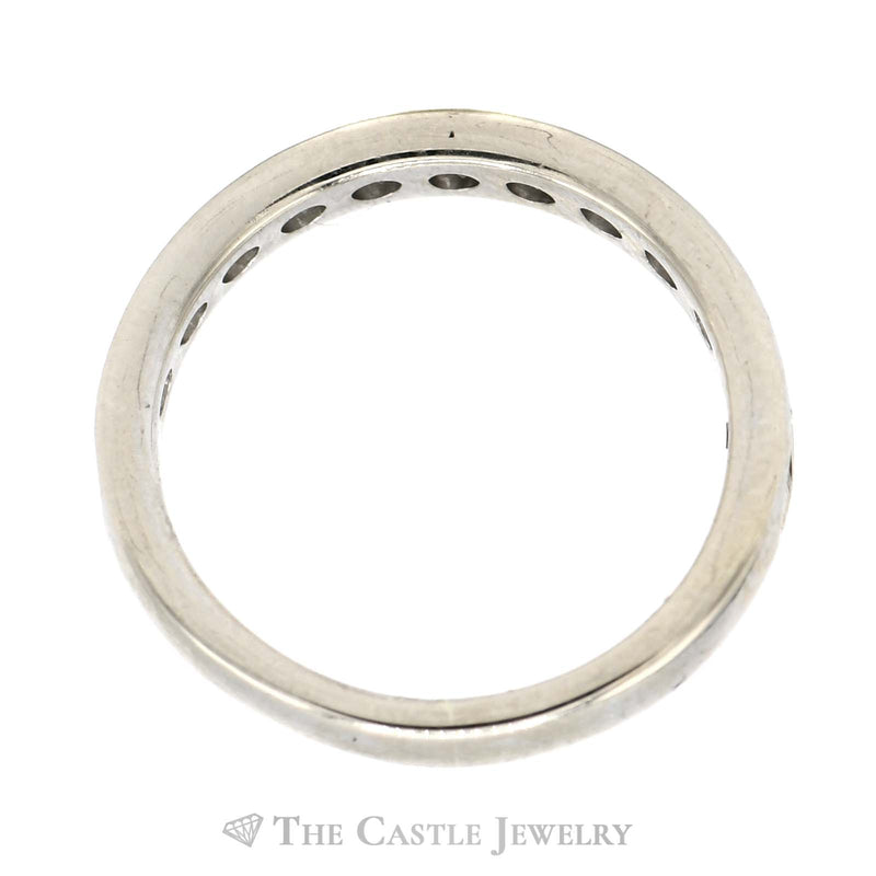 1/2cttw Channel Set Round Diamond Wedding Band in 10k White Gold