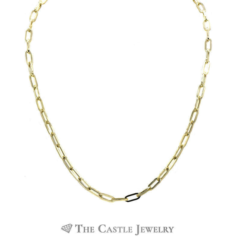 18 inch 4.5mm Semi-Solid Paper Clip Chain in 14k Yellow Gold