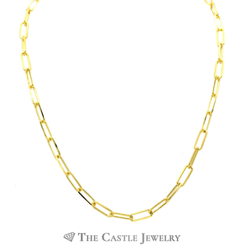 18" Stellari Gold 5mm Diamond Cut Paperclip Chain in 18k Gold Plated Sterling Silver