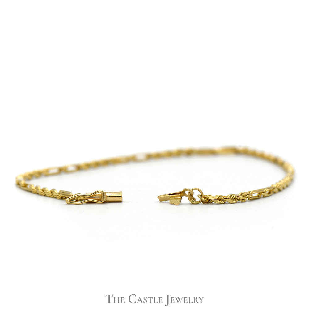 14K Yellow Gold 18(1/2) inch Rope Chain with Barrel Clasp