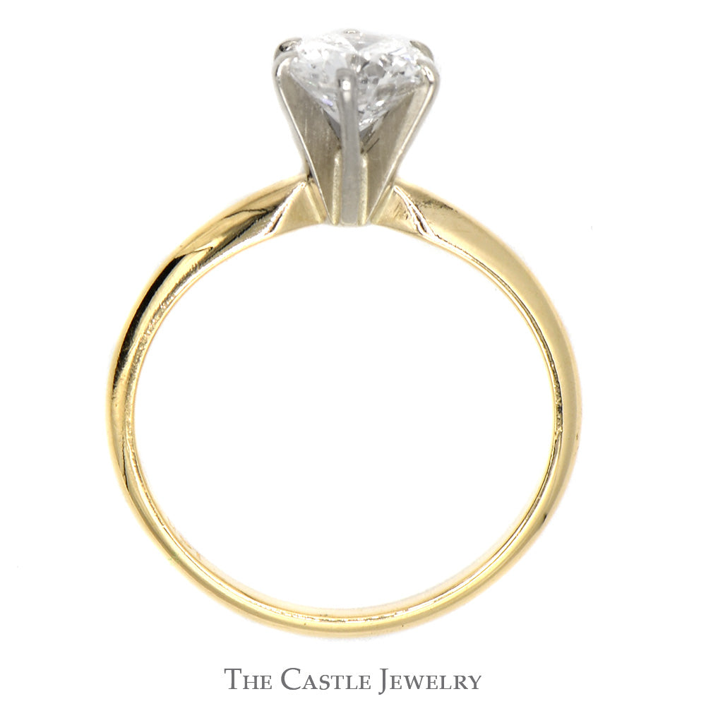 Round Diamond Solitaire Engagement Ring in 14k Yellow Gold