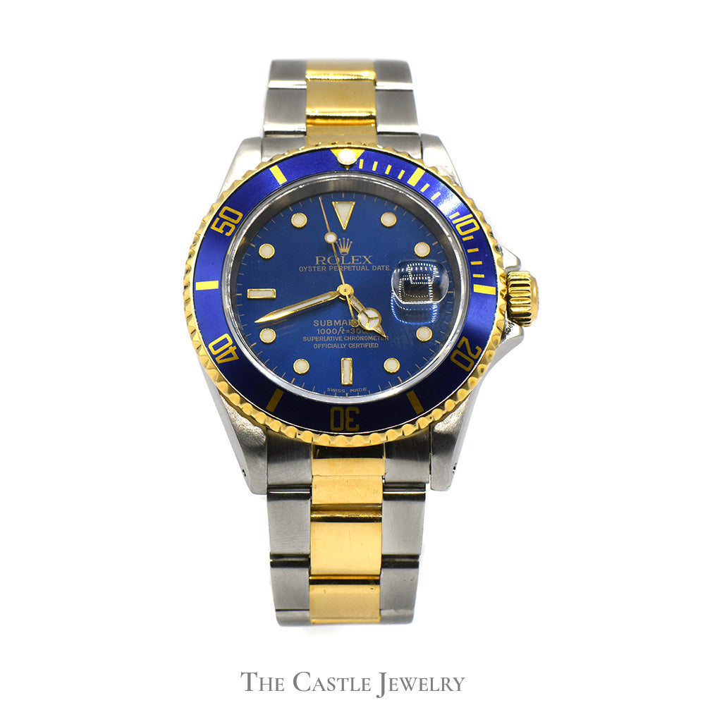 afskaffet dreng ophøre Rolex Submariner 16613 with Blue Dial and Blue Bezel in Stainless Stee –  The Castle Jewelry