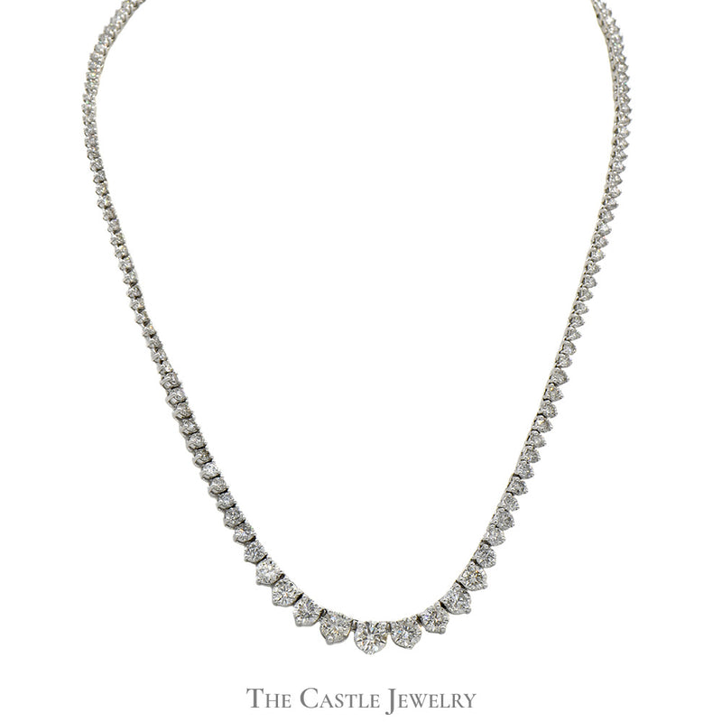16 Inch 10cttw Round Diamond Tennis Necklace in 14k White Gold