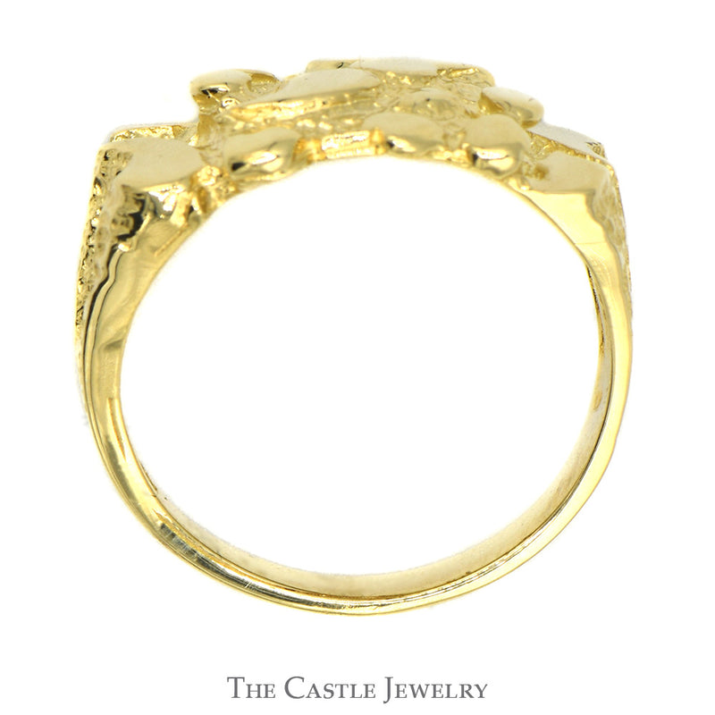 10k Yellow Gold Nugget Style Men's Ring - Size 10