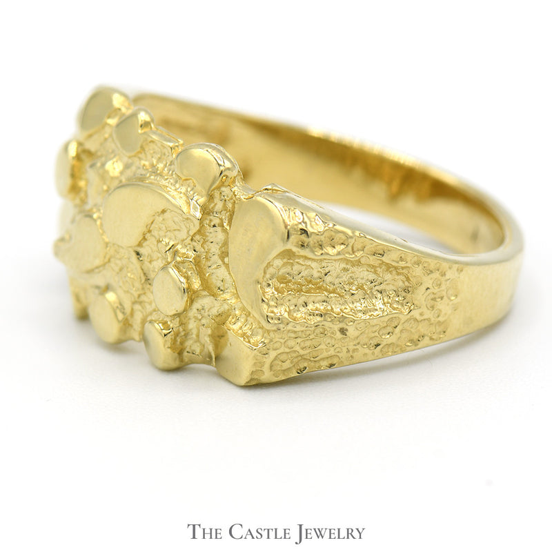10k Yellow Gold Nugget Style Men's Ring - Size 10