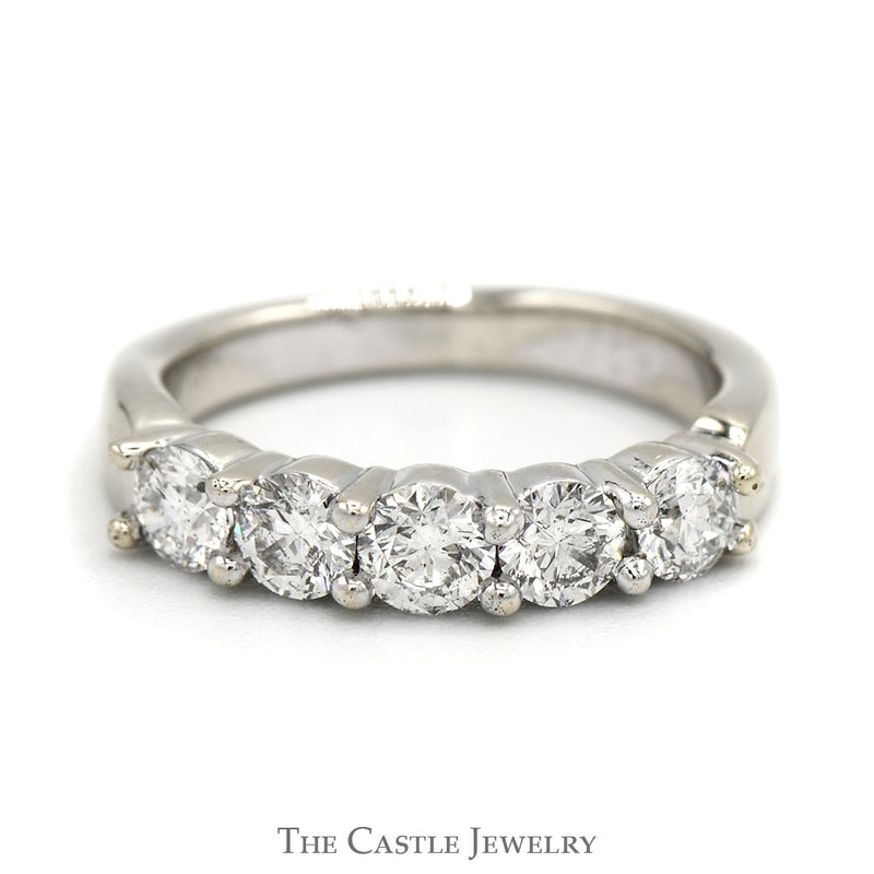 1cttw 5 Round Diamond Band in 14k White Gold
