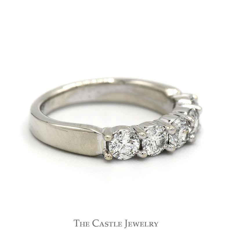 1cttw 5 Round Diamond Band in 14k White Gold