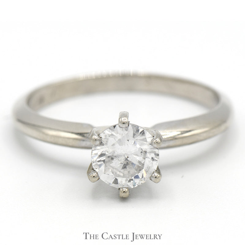 1.02ct Diamond Solitaire Engagement Ring in 14k White Gold - I1 H