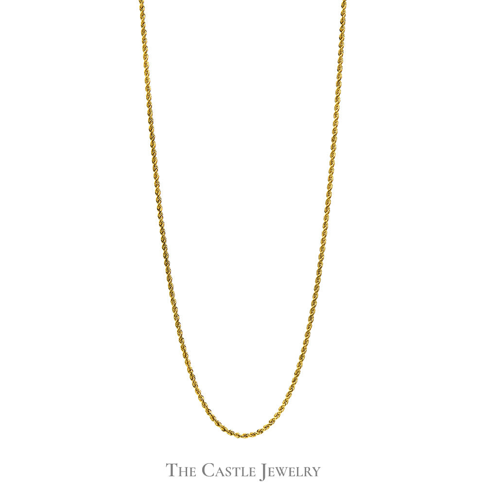 14K Yellow Gold 18(1/2) inch Rope Chain with Barrel Clasp
