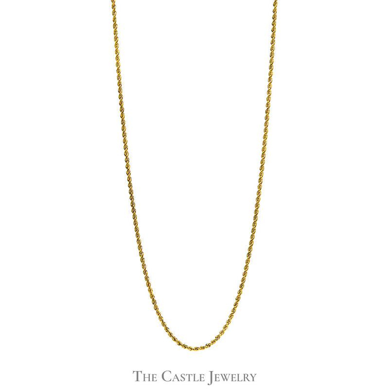 14k Yellow Gold 18(1/2) Inch Rope Chain with Barrel Clasp