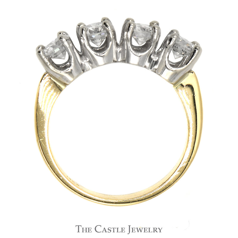 1cttw Four Round Brilliant Cut Diamond Band in 14k Yellow Gold